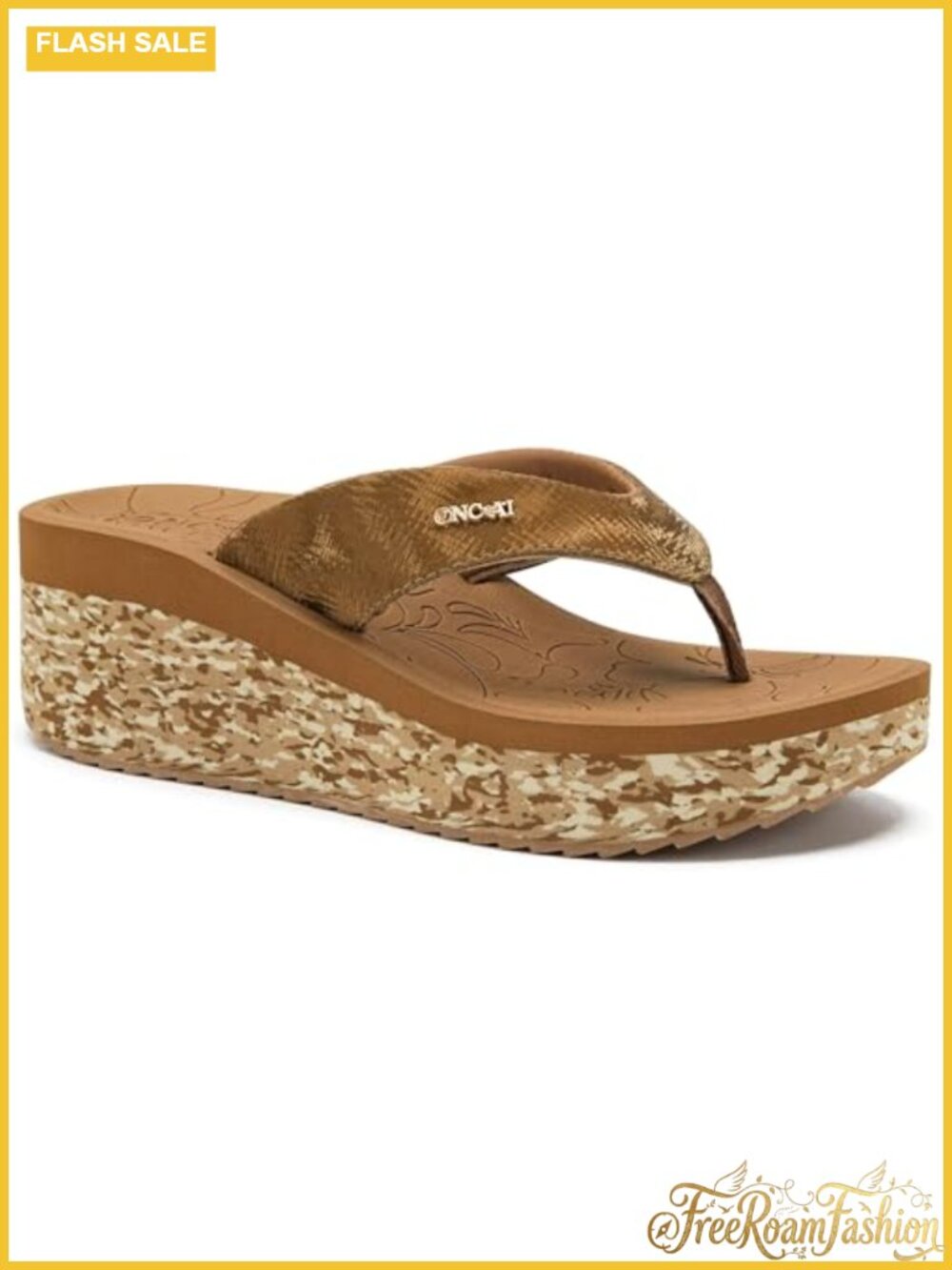 Platform Wedge Flip Flops Slip-On Arch Support Sandals